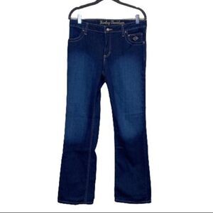 Harley Davidson dark wash embellished bootcut jeans size 8